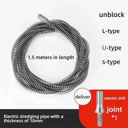 Heavy-Duty Drain Cleaning Spring – Manual Pipe Unclogging Tool (1M to 5M)