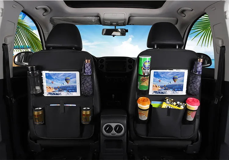 Car Backseat Organizer with Tablet Holder – Waterproof Seat Protector & Storage for Kids Travel