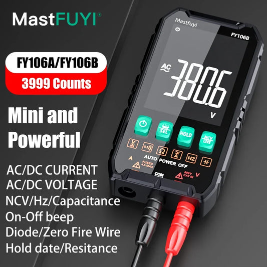 Mini Digital Multimeter - Smart Electrician Tester for DC/AC Voltage, Resistance, and More