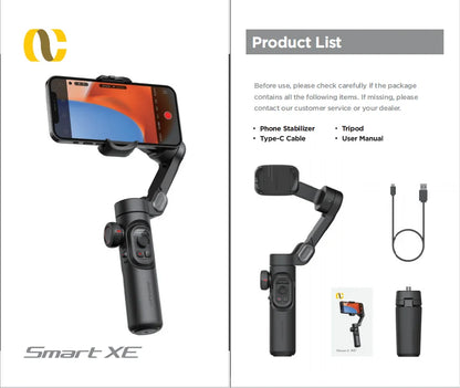 3-Axis Smartphone Gimbal Stabilizer with Fill Light