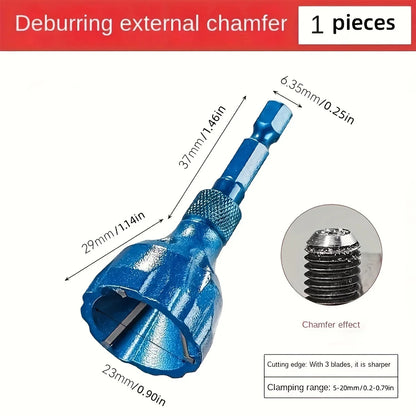 Precision Deburring Chamfer Tool – Quick Burr Remover for Bolts & Screws