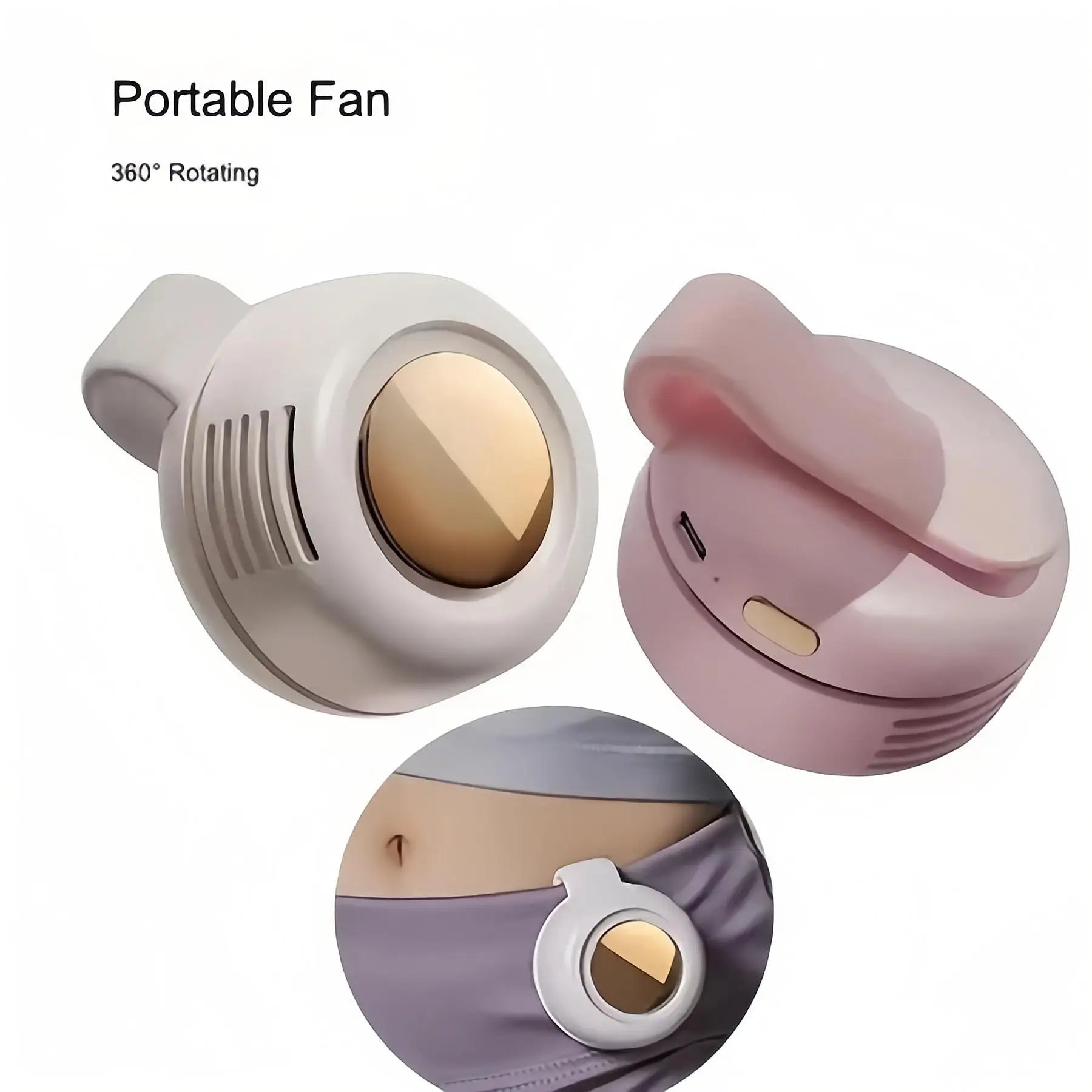 Portable Bladeless Clip-On Fan – USB Rechargeable 3-Speed Mini Cooling Fan