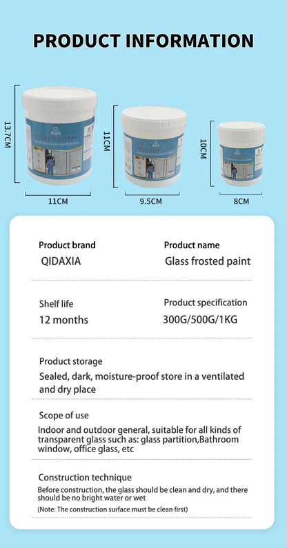 Frosted Glass Privacy Paint – Water-Based DIY Solution for Glass Surfaces