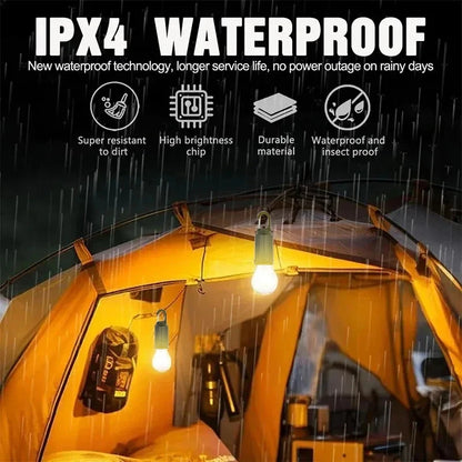 Solar Camping Light – Rechargeable Waterproof Hanging Lamp with 3 Brightness Modes