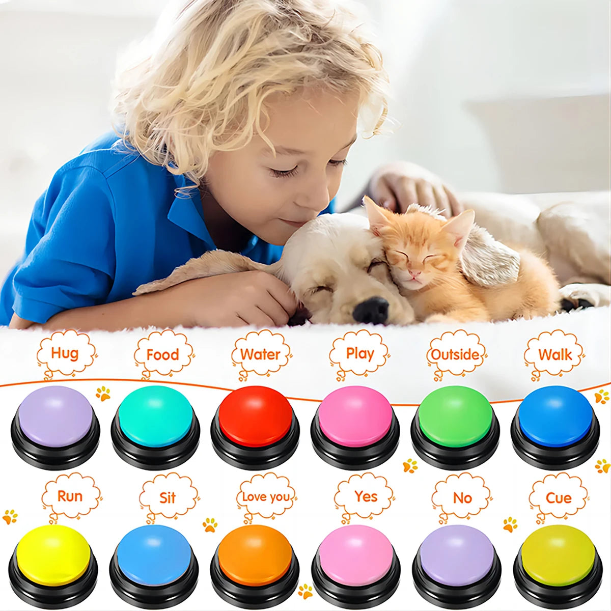 Interactive Recordable Dog Training Buttons – Portable & Fun Pet Toy