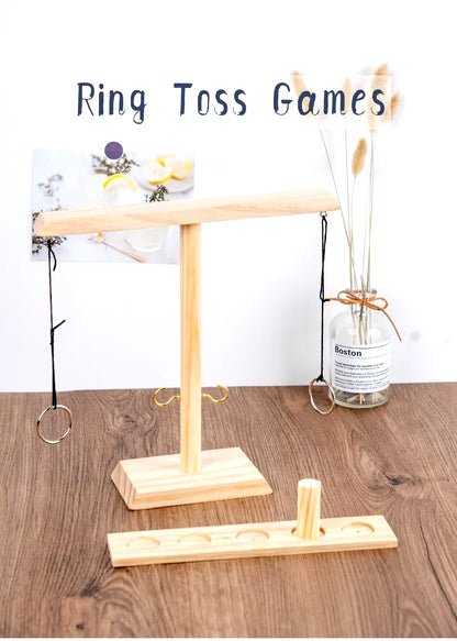 Handmade Wooden Hook and Ring Toss Game - Fun for Indoors and Outdoors