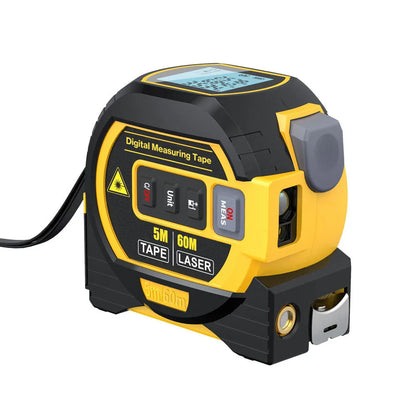 3-in-1 Digital Laser Measuring Tool with 5M/16ft Tape & Cross-Line Projection