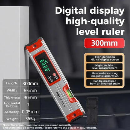 Pro Digital Magnetic Spirit Level – LED Angle Finder(20/30/40 cm | 8″/12″/16″)
