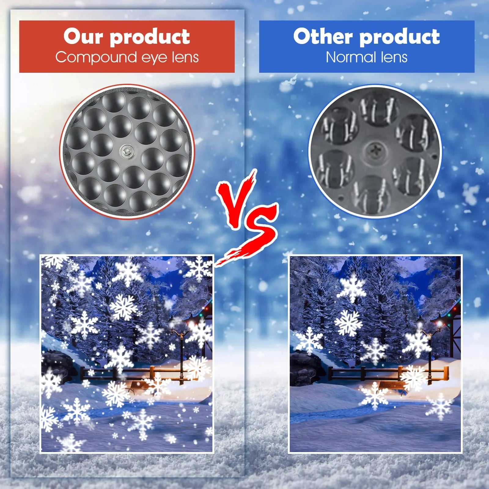 USB Christmas Projector Light – Snowflake or 16 Patterns Options