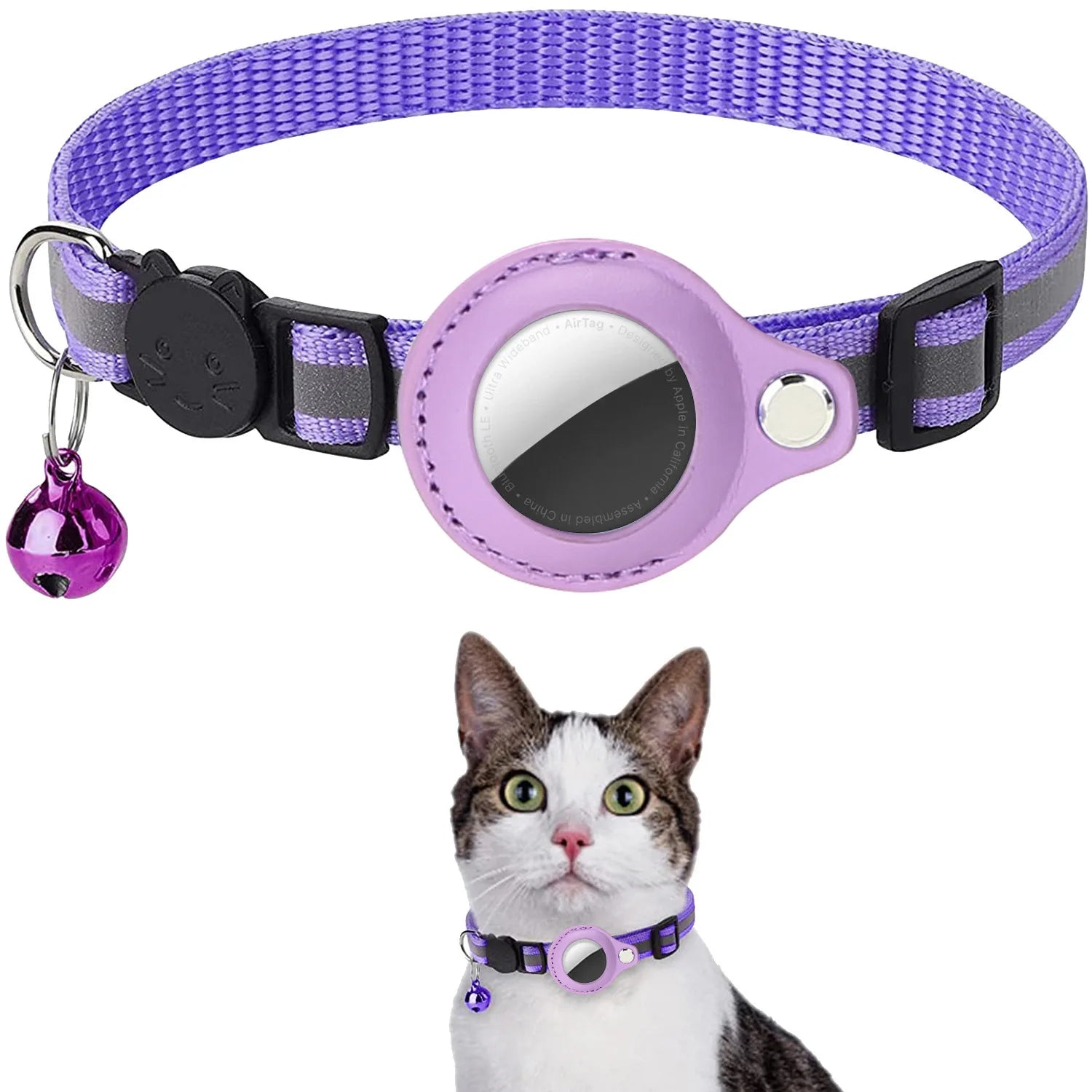 Never Lose Your Cat Again — AirTag Collar with Safety Buckle
