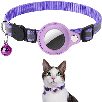 Never Lose Your Cat Again — AirTag Collar with Safety Buckle