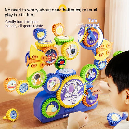 Electric Gear Building Set for Kids – 3D Rotating STEM Construction Toy