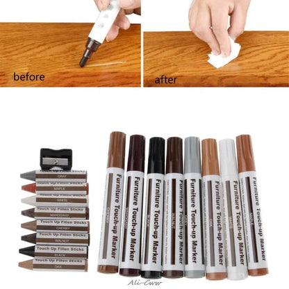 Furniture Repair Marker & Wax Stick Set – Easily Fix Scratches & Scuffs