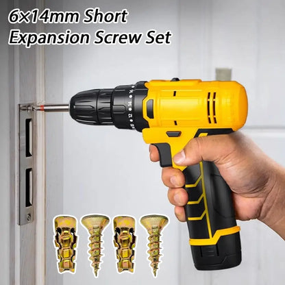 Short Expansion Screw Set – Metal Anchors for Cabinet Hinge Repair