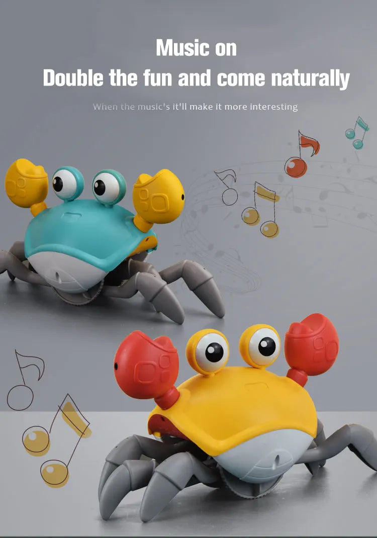 Interactive Crawling Crab Toy with Music and Obstacle Avoidance