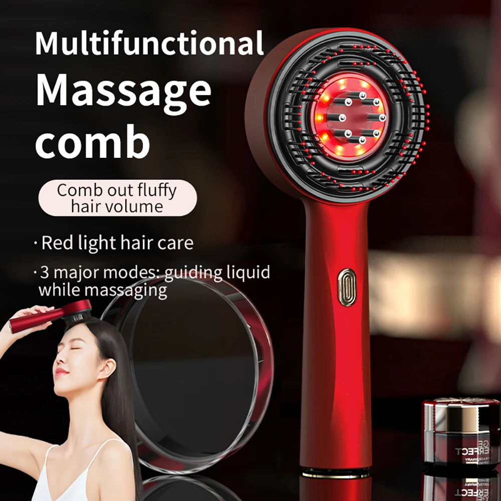 Red Light Therapy Scalp Massage Comb with Liquid Applicator