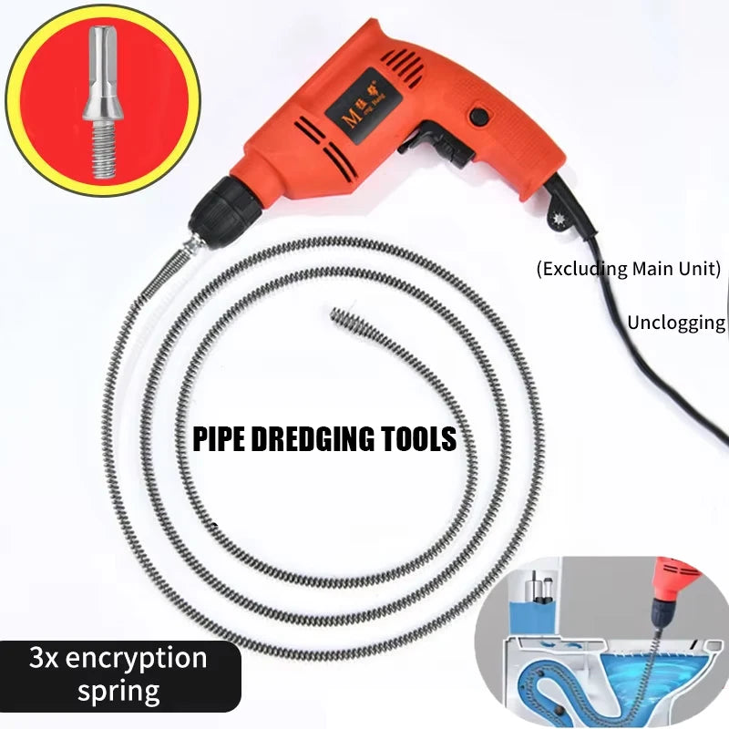 Heavy-Duty Drain Cleaning Spring – Manual Pipe Unclogging Tool (1M to 5M)