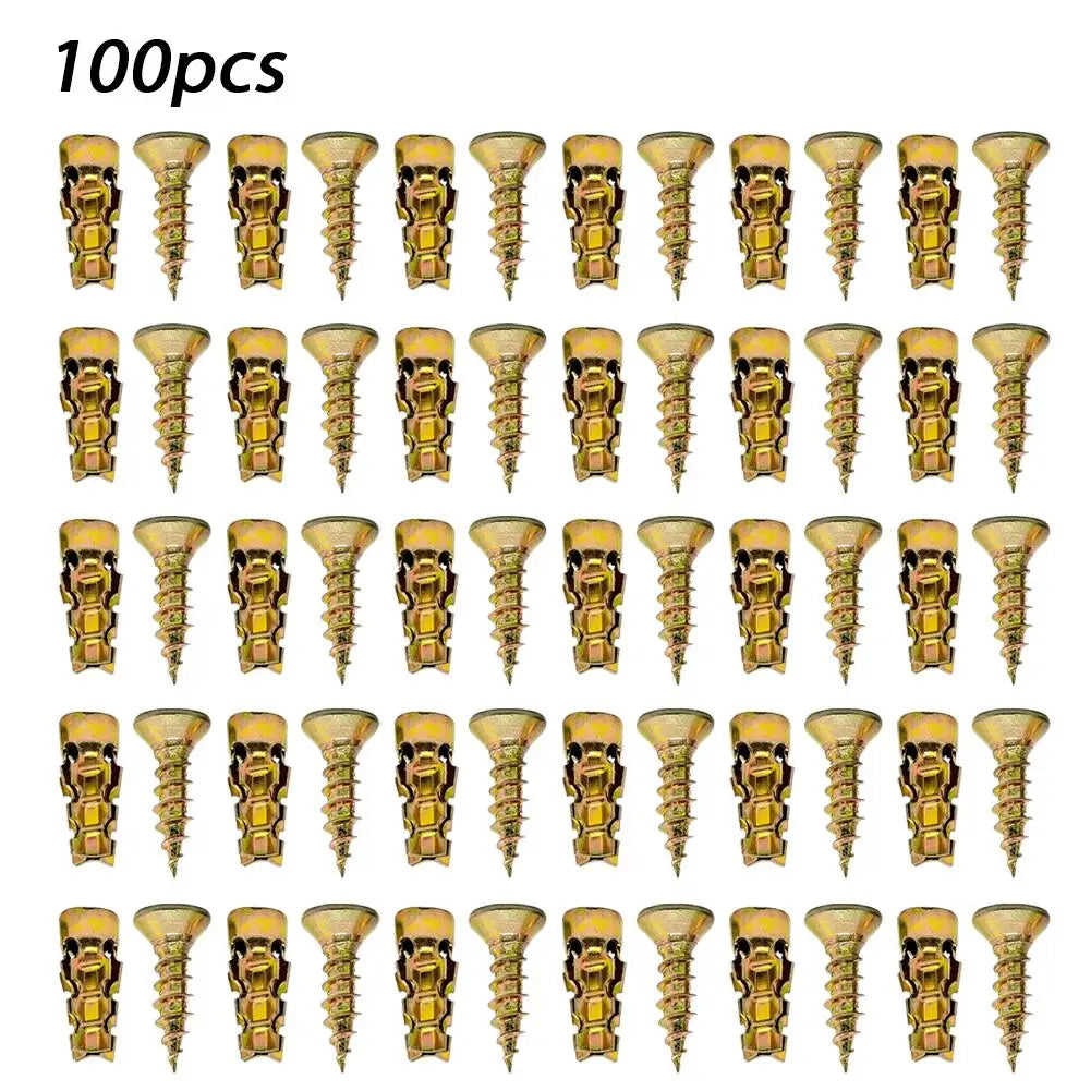 Short Expansion Screw Set – Metal Anchors for Cabinet Hinge Repair
