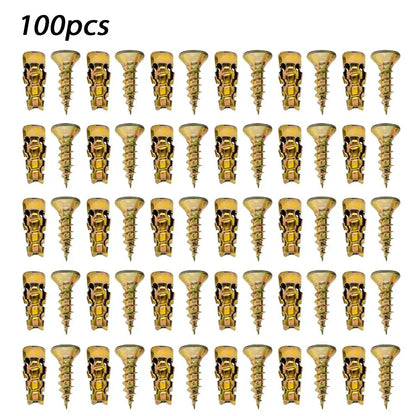 Short Expansion Screw Set – Metal Anchors for Cabinet Hinge Repair