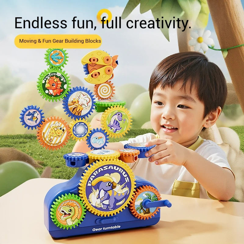 Electric Gear Building Set for Kids – 3D Rotating STEM Construction Toy