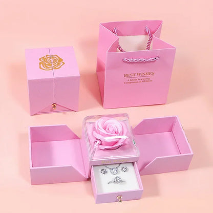 Eternal Rose Jewelry Gift Box with Drawer