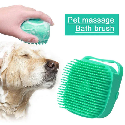 2-in-1 Silicone Pet Shampoo Brush & Grooming Scrubber