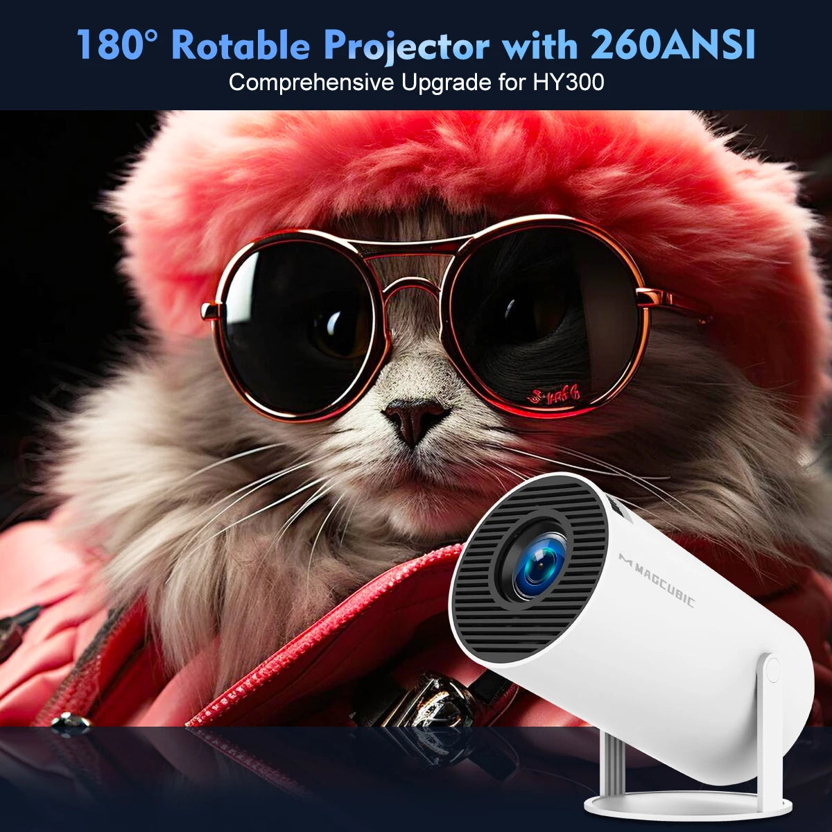 HY300 Pro 4K Android 11 Projector with Dual WiFi6 & Bluetooth