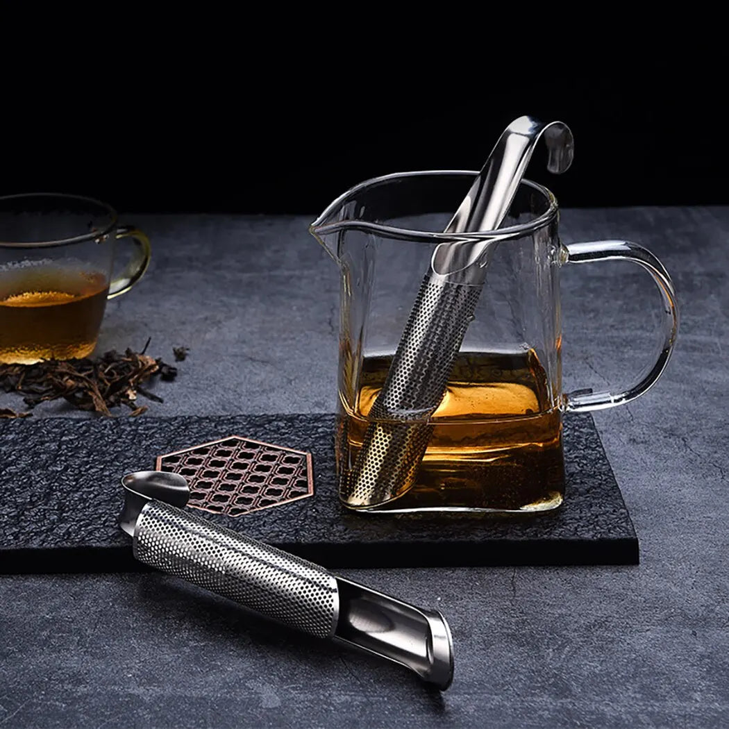Stainless Steel Tea Infuser Stick – Sleek Loose Leaf Tea Strainer with Hook