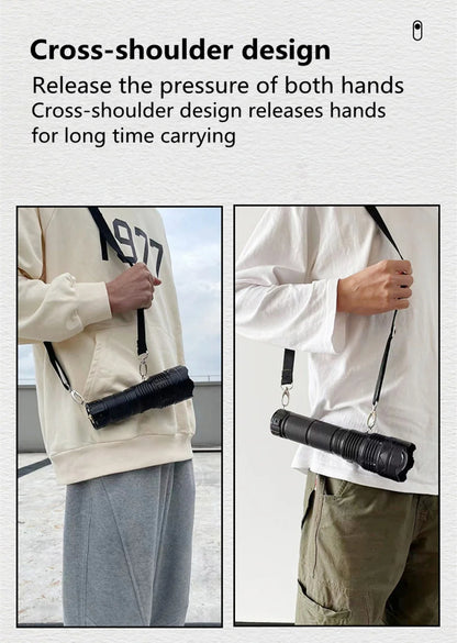 High-Power LED Flashlight – Rechargeable, Long-Range, Tactical Outdoor Torch