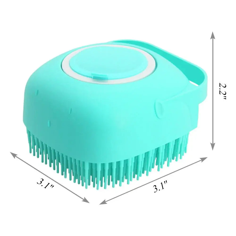 2-in-1 Silicone Pet Shampoo Brush & Grooming Scrubber