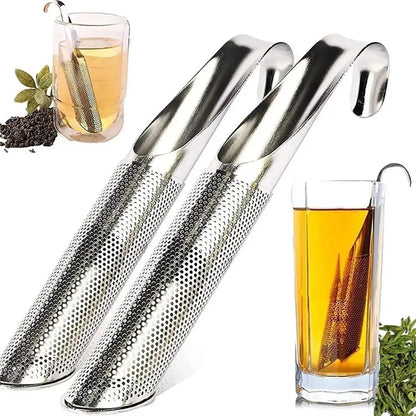 Stainless Steel Tea Infuser Stick – Sleek Loose Leaf Tea Strainer with Hook