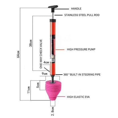 High-Pressure Toilet Plunger with Suction Cup – Powerful Drain Clog Remover