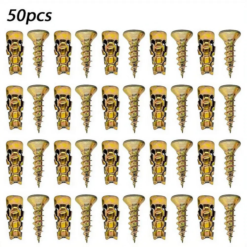 Short Expansion Screw Set – Metal Anchors for Cabinet Hinge Repair