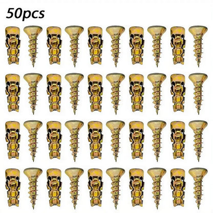 Short Expansion Screw Set – Metal Anchors for Cabinet Hinge Repair