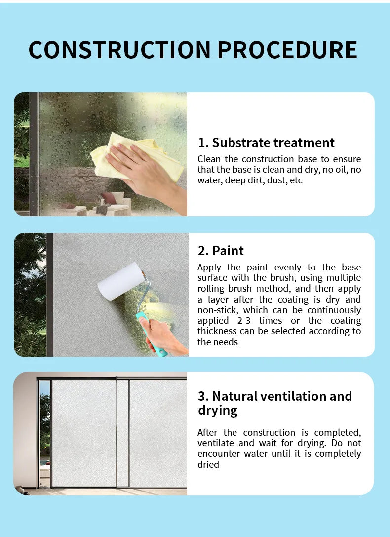 Frosted Glass Privacy Paint – Water-Based DIY Solution for Glass Surfaces