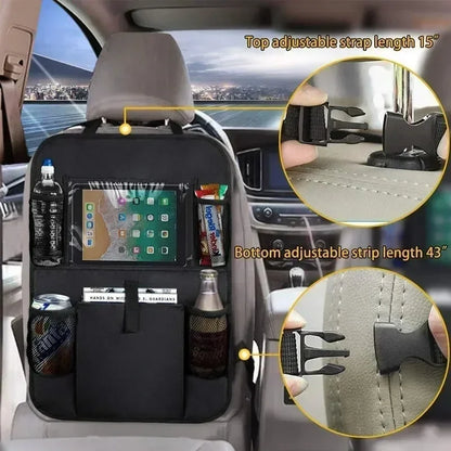 Car Backseat Organizer with Tablet Holder – Waterproof Seat Protector & Storage for Kids Travel