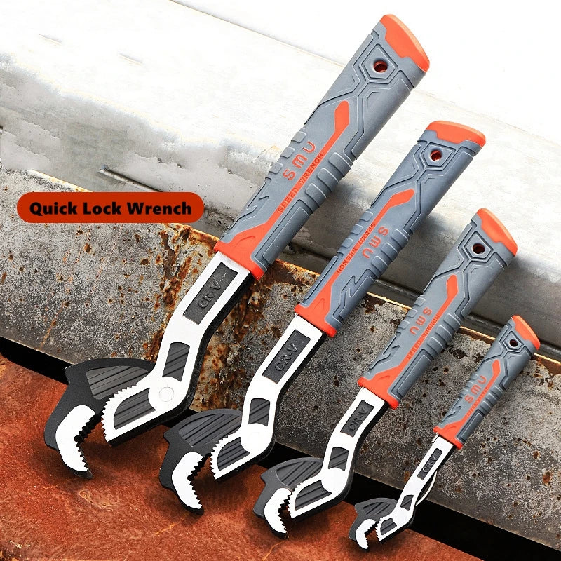 Self-Locking Adjustable Plumber Wrench – CR-V Steel (6 / 8 / 10 / 12 inch)