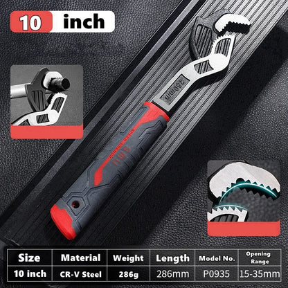 Self-Locking Adjustable Plumber Wrench – CR-V Steel (6 / 8 / 10 / 12 inch)