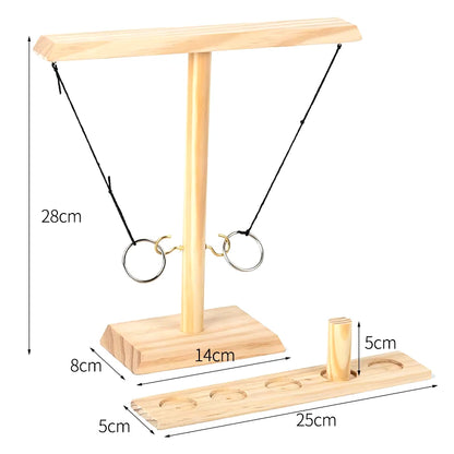 Handmade Wooden Hook and Ring Toss Game - Fun for Indoors and Outdoors