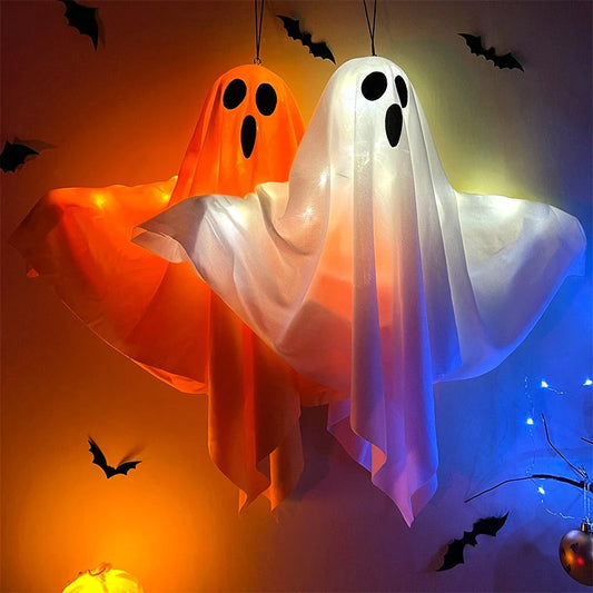 LED Glow Ghost Halloween Hanging Decoration with Lights