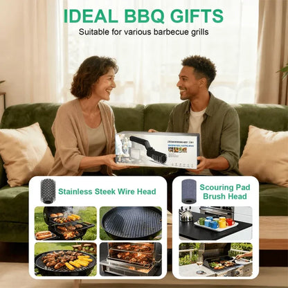 Electric BBQ Grill Brush – Rechargeable 3-Speed Grill Cleaner with Adjustable Head