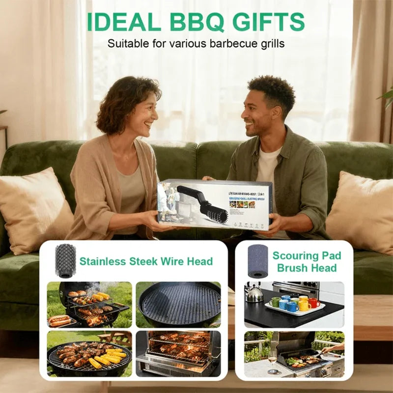 Electric BBQ Grill Brush – Rechargeable 3-Speed Grill Cleaner with Adjustable Head