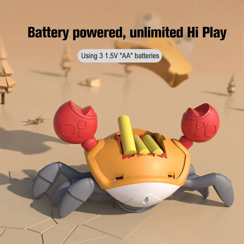 Interactive Crawling Crab Toy with Music and Obstacle Avoidance