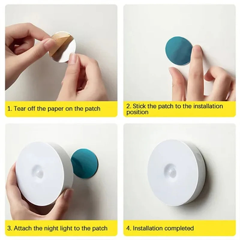 Motion-Sensing LED Night Light with Magnetic Base