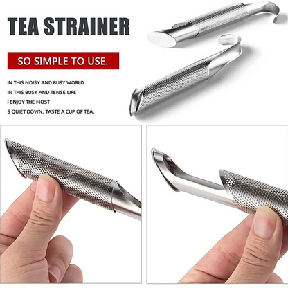 Stainless Steel Tea Infuser Stick – Sleek Loose Leaf Tea Strainer with Hook
