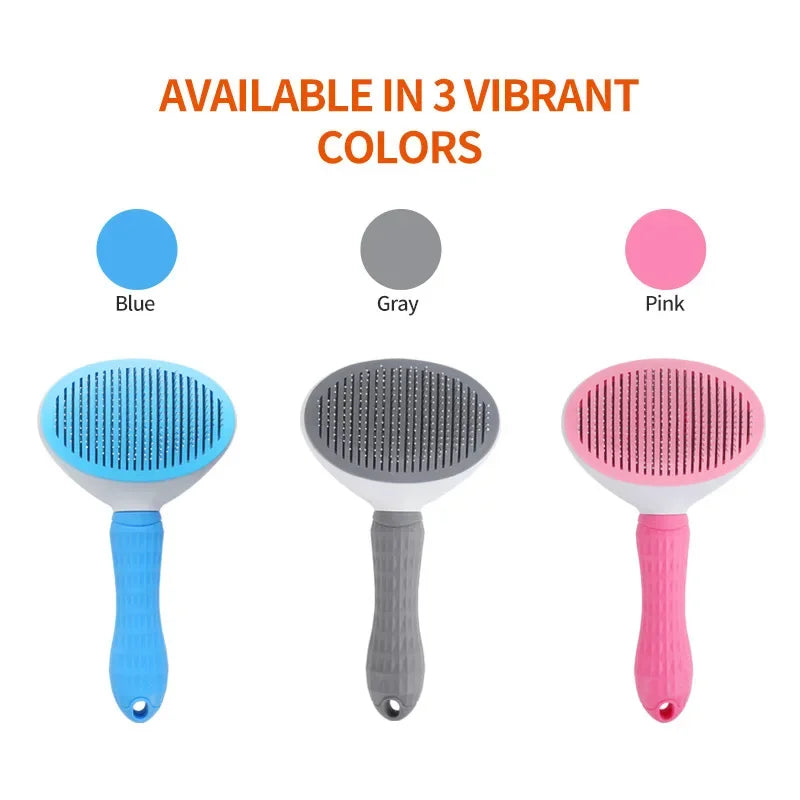 Pet Grooming Brush for Dogs & Cats – Stainless Steel Comb for Long Hair