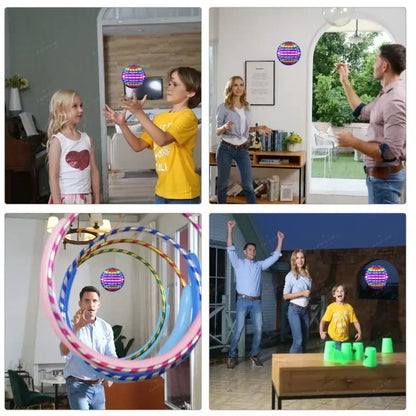 LED Hand-Controlled Flying Spinner Ball – 360° Hover & Boomerang Toy
