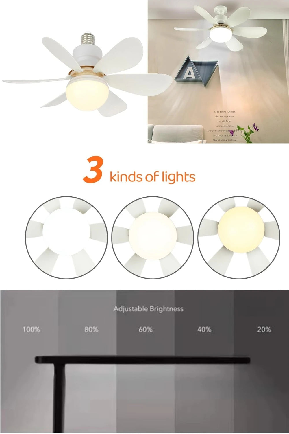 LED Fan Lamp with Remote Control - Modern Flower Design for Lighting and Cooling