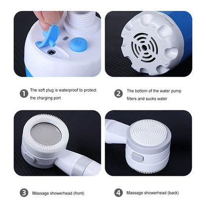 Portable Rechargeable Camping Shower Pump – Digital Display 6000mAh Outdoor Shower System