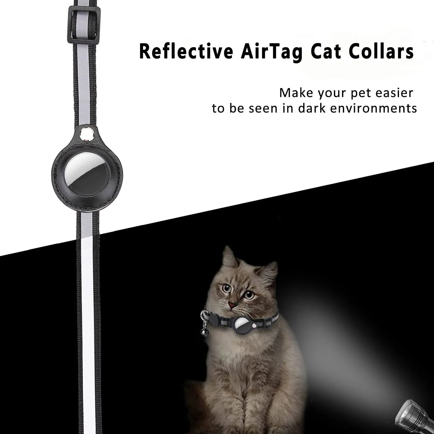 Never Lose Your Cat Again — AirTag Collar with Safety Buckle